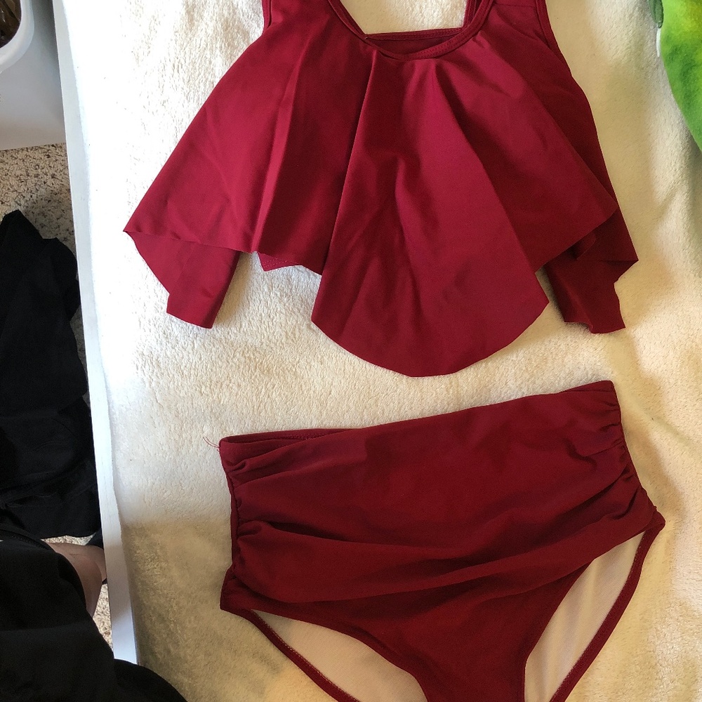 Burgundy Swimsuit 2 piece